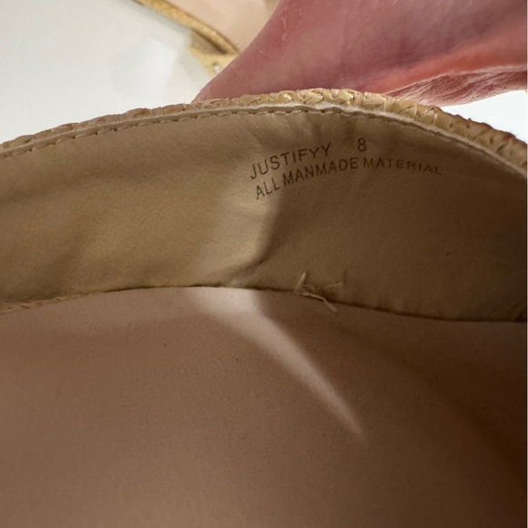 Lulus Justifyy Beige Raffia Woven Pointed-Toe Flats Size 8 - Picture 7 of 9